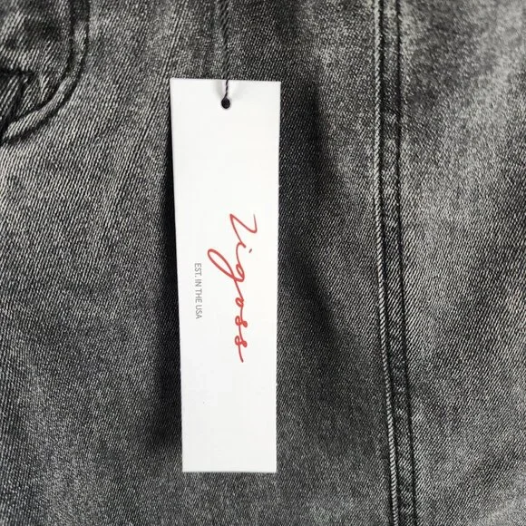 Vigoss Jeans Womens 0/24 Black Belted Barrel Leg Denim VC-P03222A (24x26) NWT - Picture 6 of 13